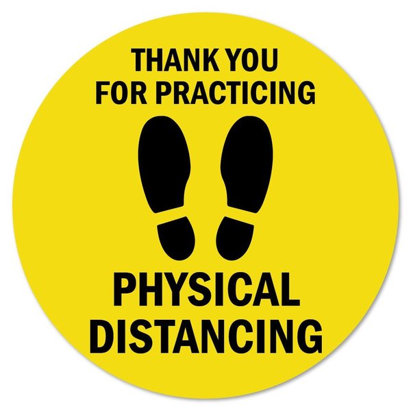 Signmission Thank You For Practicing Safe Distance Non-Slip Floor Graphic, 16in Vinyl, 16" H, FD-X-16-99975 FD-X-16-99975